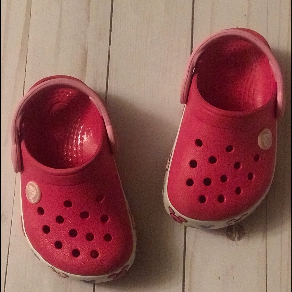 Mickey pink light up crocs